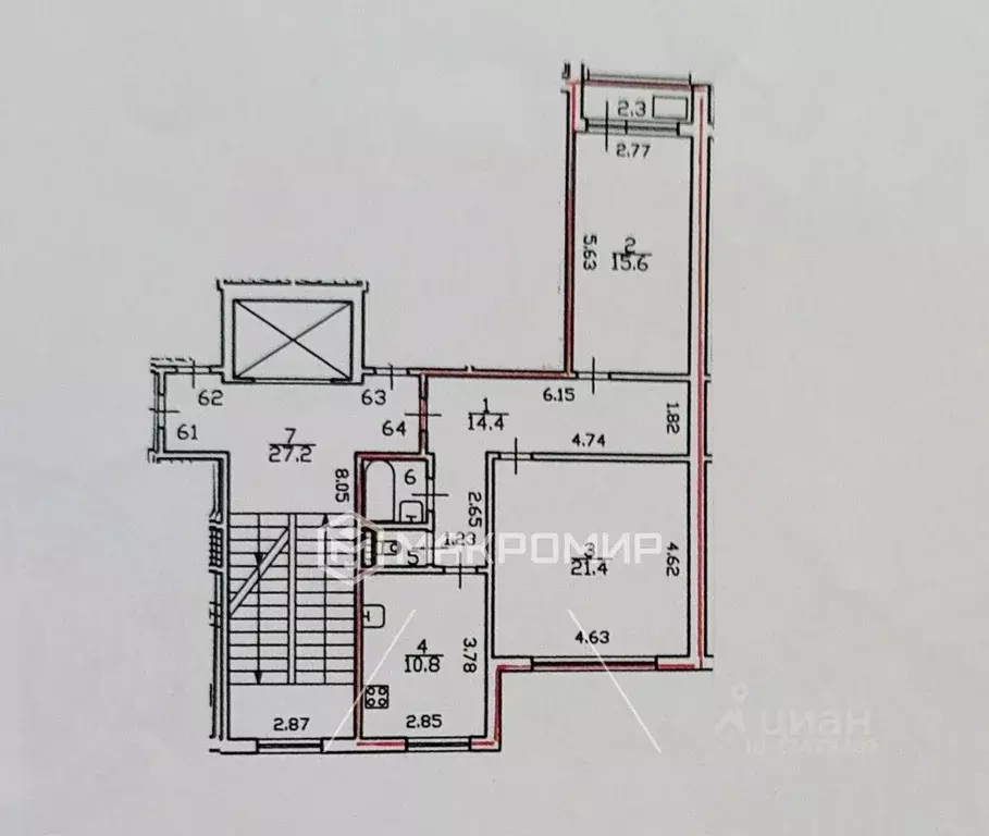 2-к кв. санкт-петербург пос. шушары, пушкинская ул, 34 (65.8 м) - Фото 1