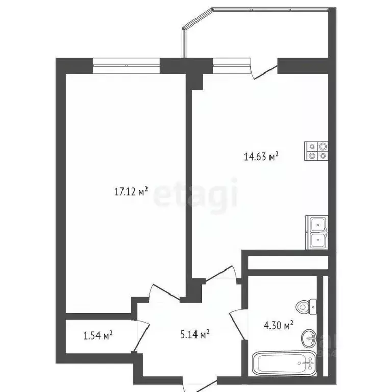 1-к кв. Московская область, Химки Молодежная ул., 78 (45.0 м) - Фото 1