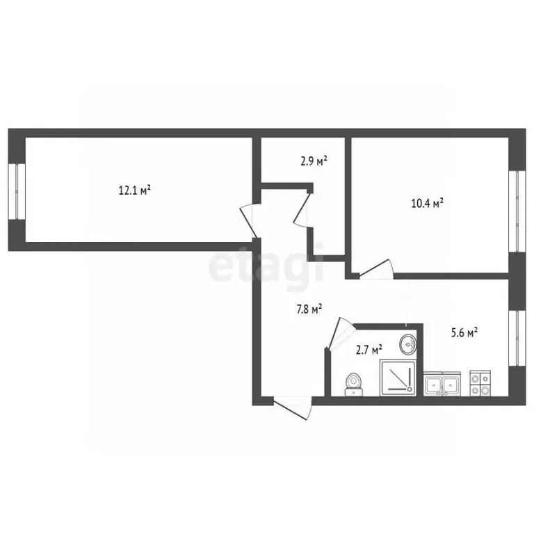 2-к кв. Архангельская область, Архангельск Троицкий просп., 157 (41.5 ... - Фото 2