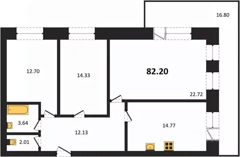 3-к кв. Владимирская область, Владимир Коммунар мкр, Центральная ул., ... - Фото 1