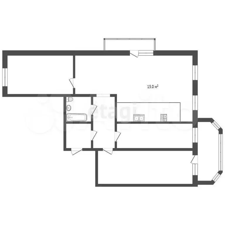 3-к. квартира, 101 м, 3/4 эт. - Фото 1