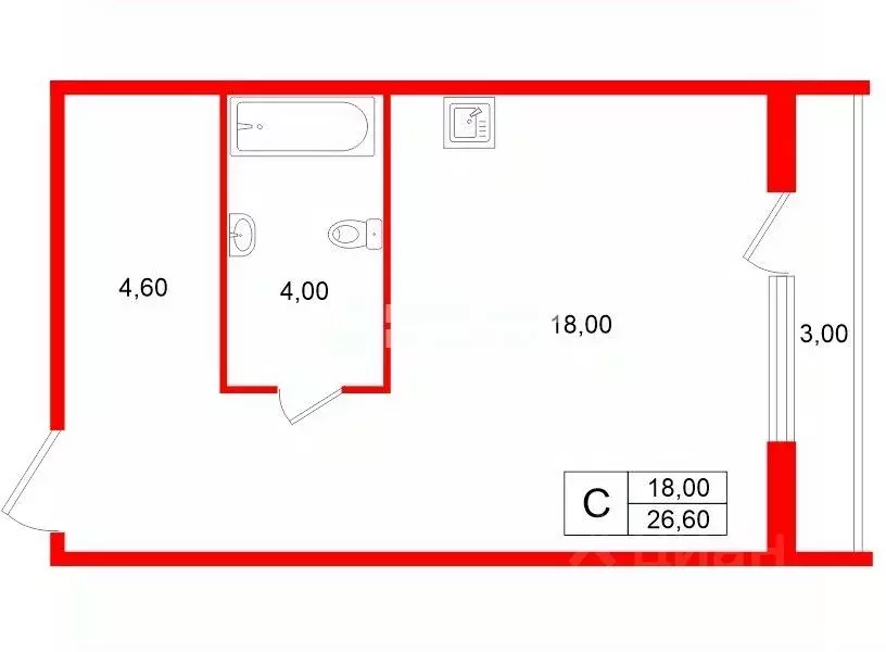 Студия Ленинградская область, Мурино Всеволожский район, ул. ... - Фото 2