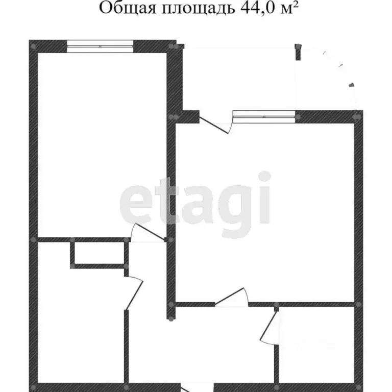 1-к кв. Калужская область, Калуга ул. Калужского Ополчения, 9 (44.0 м) - Фото 1