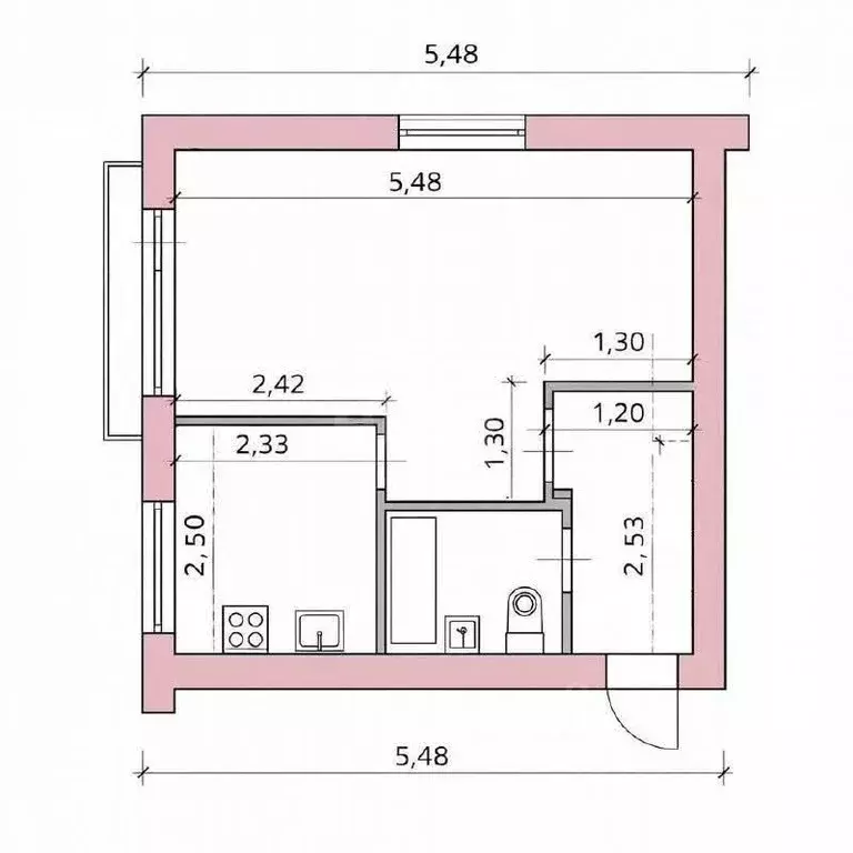 1-к кв. Курская область, Курск ул. Дружбы, 13А (29.9 м) - Фото 2