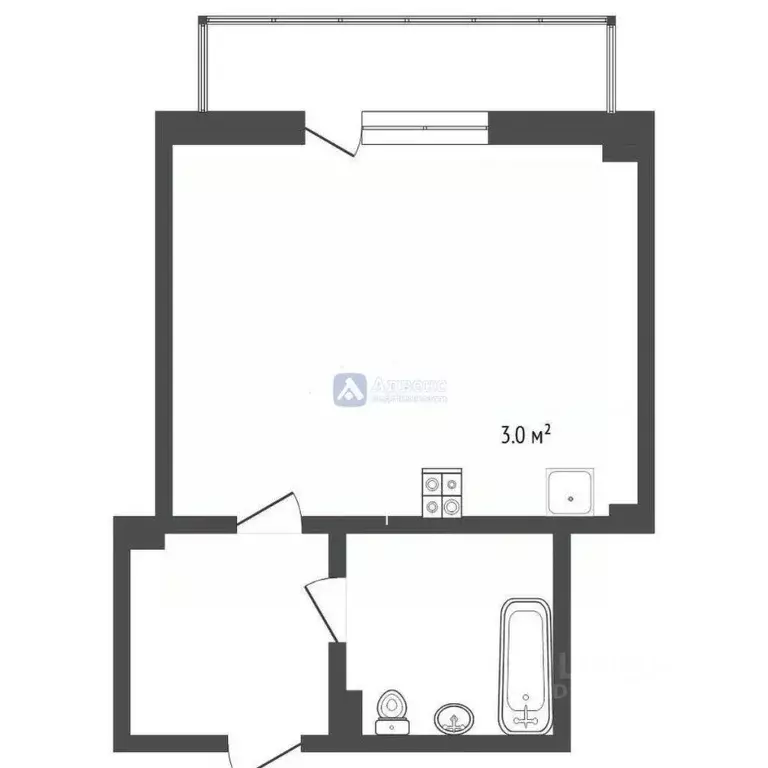 Студия Тюменская область, Тюмень ул. Николая Никитина, 8 (26.7 м) - Фото 1