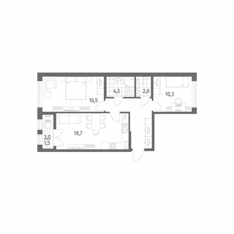 2-комнатная квартира: Новоселье, бульвар Белых Ночей, 3 (65.2 м) - Фото 0