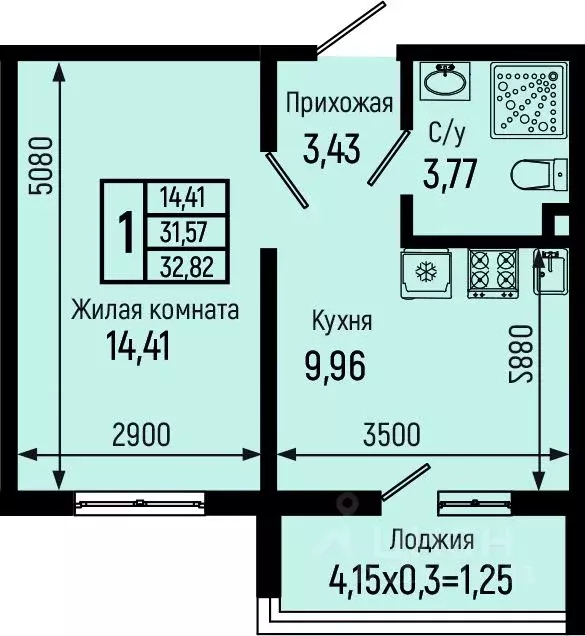 1-к кв. Краснодарский край, Туапсинский муниципальный округ, с. Небуг ... - Фото 0