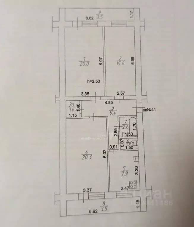 3-к кв. Татарстан, Казань Магистральная ул., 22А (78.5 м) - Фото 2