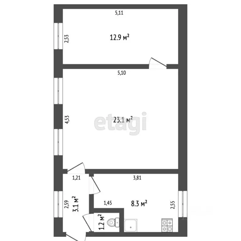 1-к кв. Тверская область, Тверь ул. Крылова, 5 (46.1 м) - Фото 1