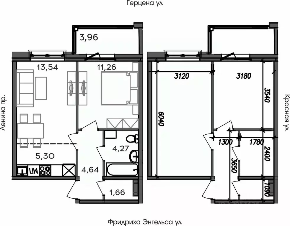 2-к кв. Карелия, Петрозаводск ул. Герцена (44.63 м) - Фото 0