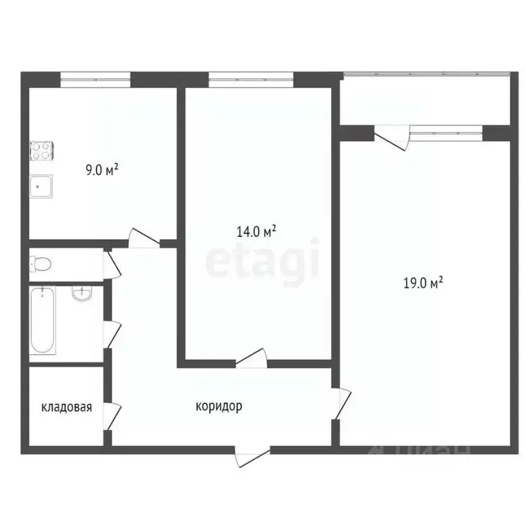 2-к кв. Воронежская область, Воронеж ул. Машиностроителей, 13/1 (51.5 ... - Фото 1