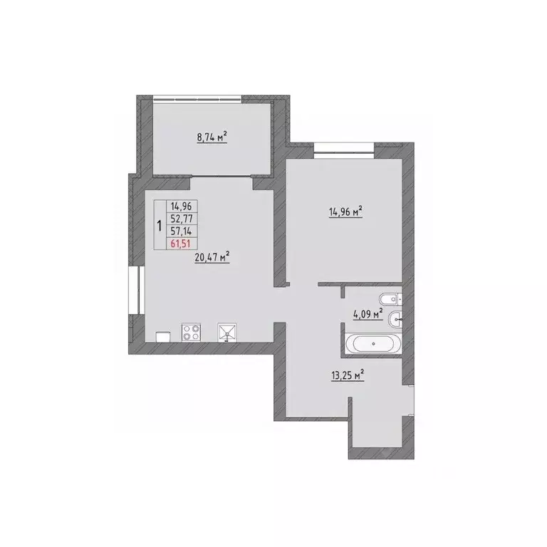 1-к кв. Ивановская область, Иваново Кооперативная ул., 3 (61.51 м) - Фото 0