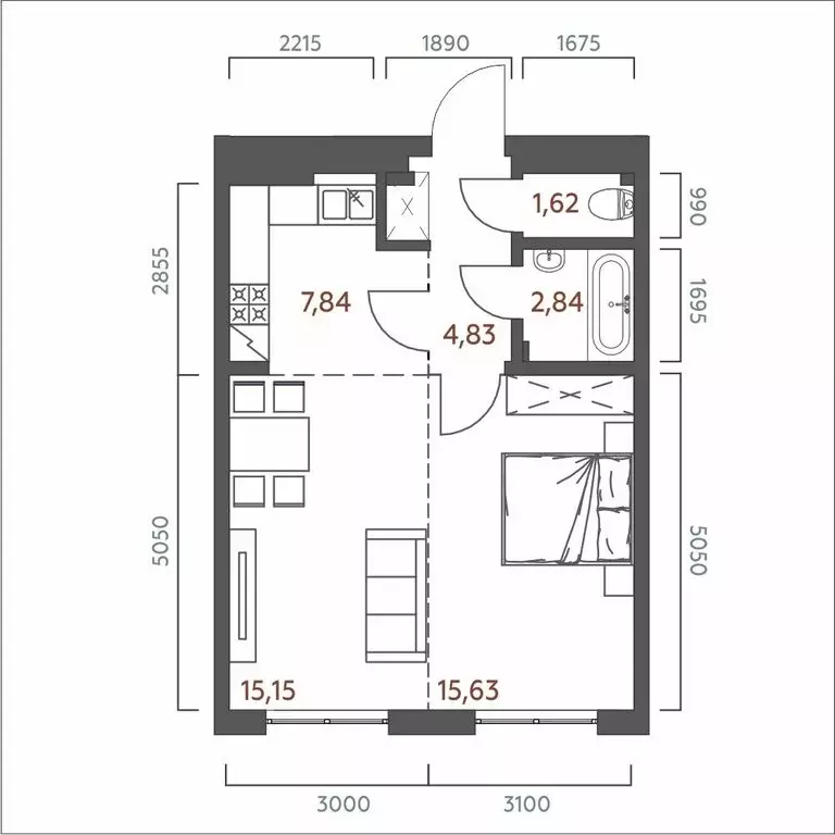 2-комнатная квартира: Иркутск, 6-я Советская улица, 2 (47.91 м) - Фото 0