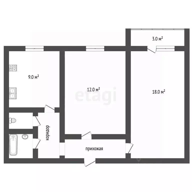 2-к кв. Челябинская область, Челябинск ул. Танкистов, 193В (50.2 м) - Фото 2