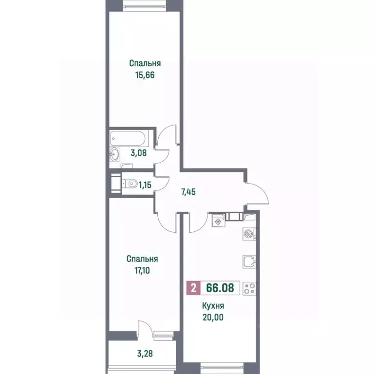 2-к кв. Ленинградская область, Мурино Всеволожский район, просп. ... - Фото 1