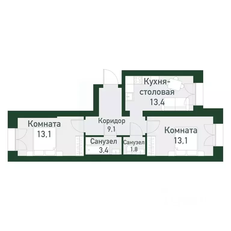 2-к кв. Свердловская область, Екатеринбург Твоя Привилегия жилой ... - Фото 0