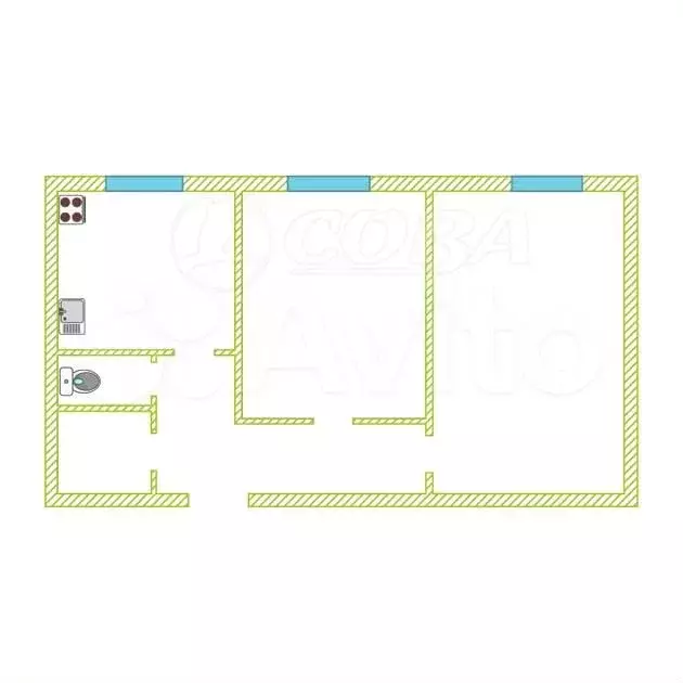 2-к. квартира, 52 м, 5/5 эт. - Фото 0