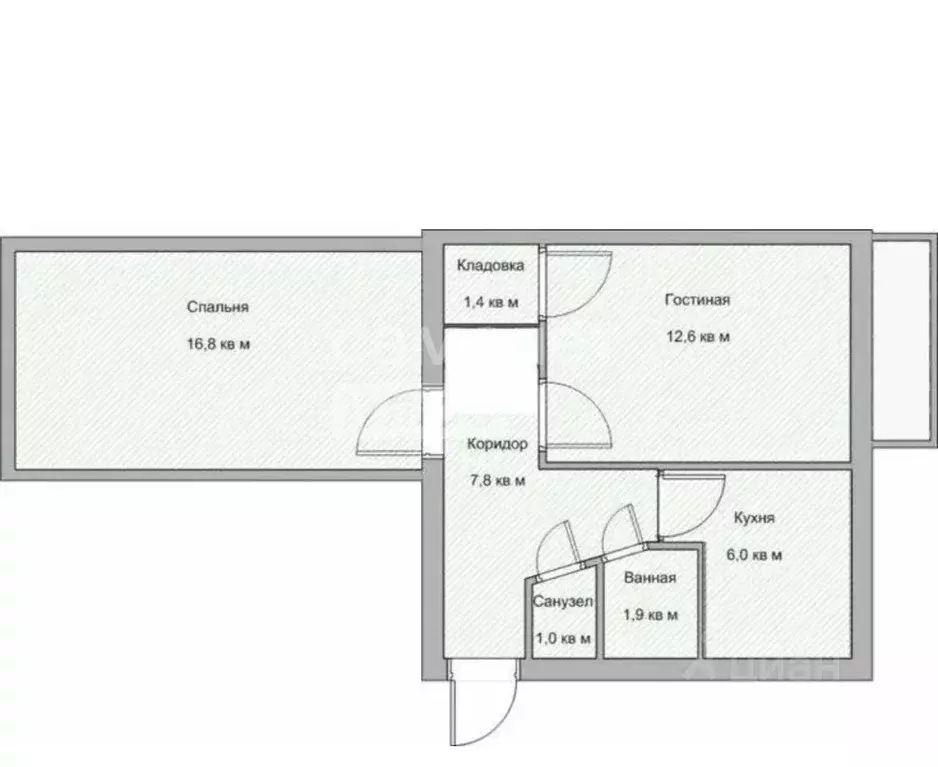 2-к кв. Иркутская область, Иркутск Волгоградская ул., 120 (46.6 м) - Фото 2