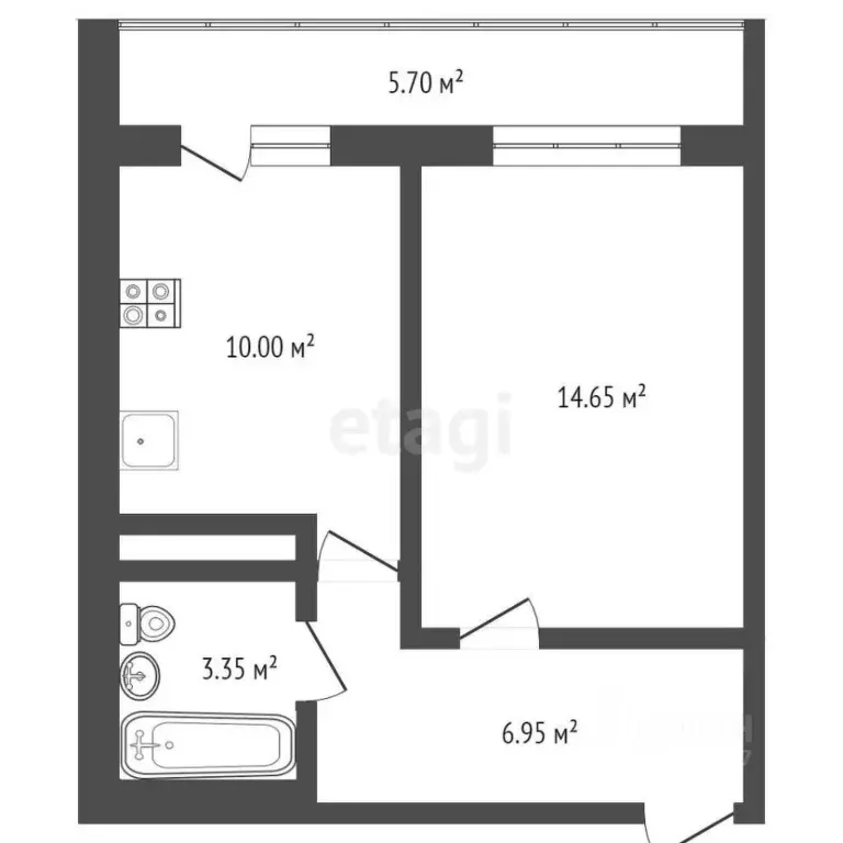 1-к кв. Смоленская область, Смоленский муниципальный округ, д. ... - Фото 2