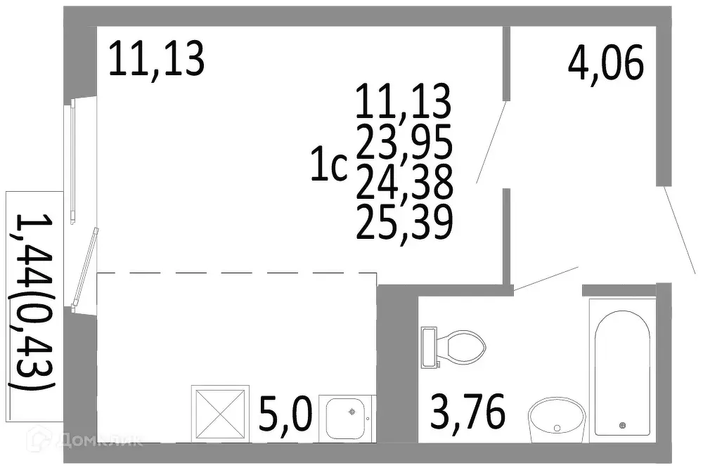 Продаётся квартира-студия, 24.38 м - Фото 0
