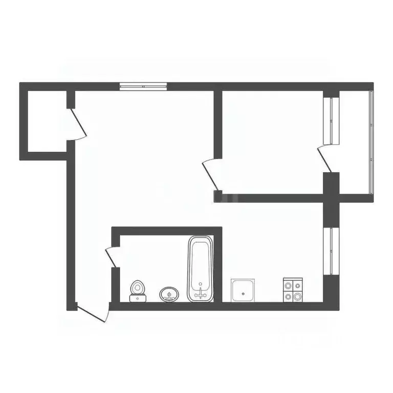 1-к кв. Тульская область, Новомосковск Комсомольская ул., 7 (32.5 м) - Фото 2