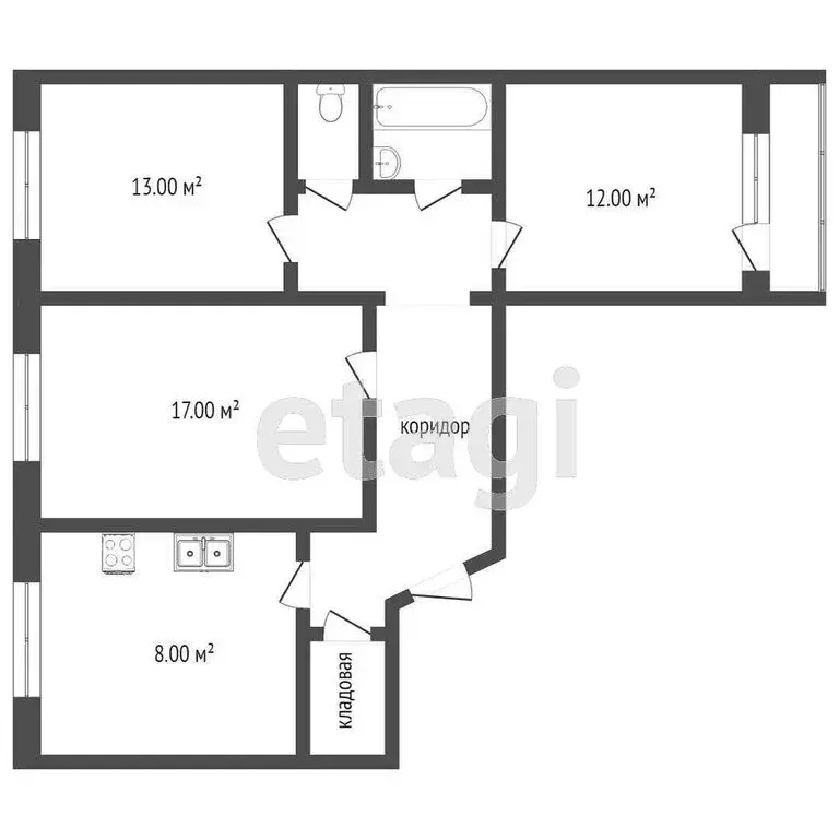 3-комнатная квартира: Челябинск, улица Чичерина, 1 (64 м) - Фото 1