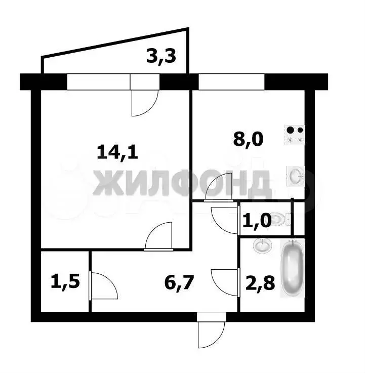 1-к. квартира, 37,1 м, 9/10 эт. - Фото 0