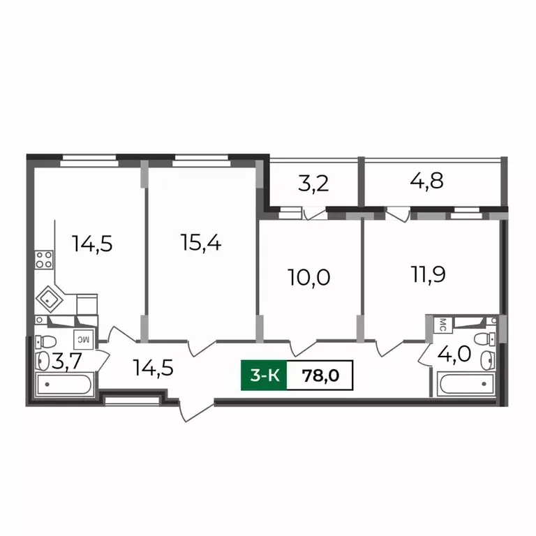 3-к кв. Владимирская область, Владимир бул. Сталинградский, 7 (78.0 м) - Фото 0