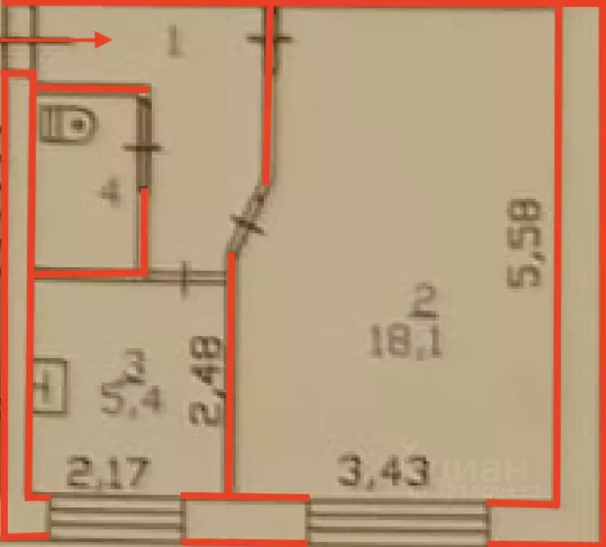 1-к кв. Ленинградская область, Всеволожский район, Кузьмоловский пгт ... - Фото 1