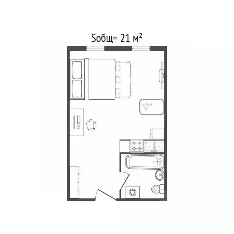 Студия Новосибирская область, Новосибирск ул. Дмитрия Шмонина, 6 (21.0 ... - Фото 2