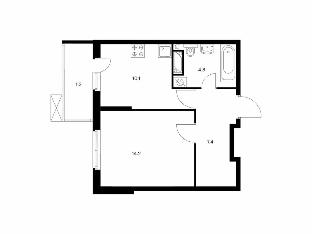 1-комнатная квартира: Москва, Муравская улица, 44к2 (37.8 м) - Фото 1
