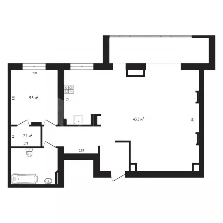 1-к кв. Тюменская область, Тюмень ул. 50 лет Октября, 29 (72.7 м) - Фото 1