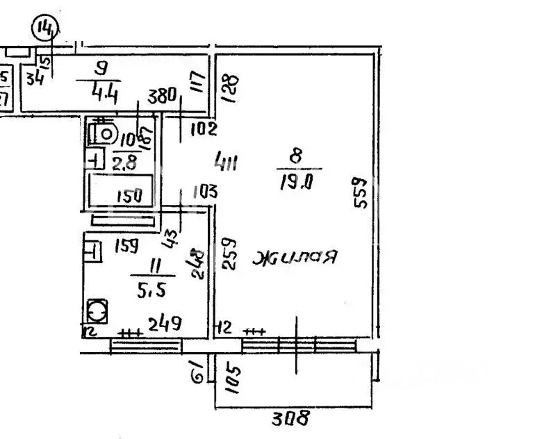 1-к кв. Калининградская область, Калининград Дунайская ул., 1 (31.7 м) - Фото 2