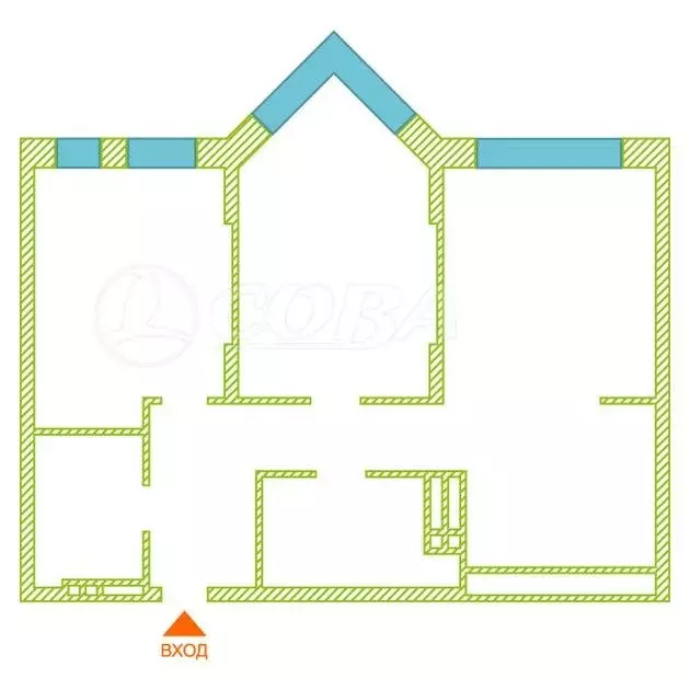 2-комнатная квартира: Тюмень, Краснооктябрьская улица, 14 (63 м) - Фото 1