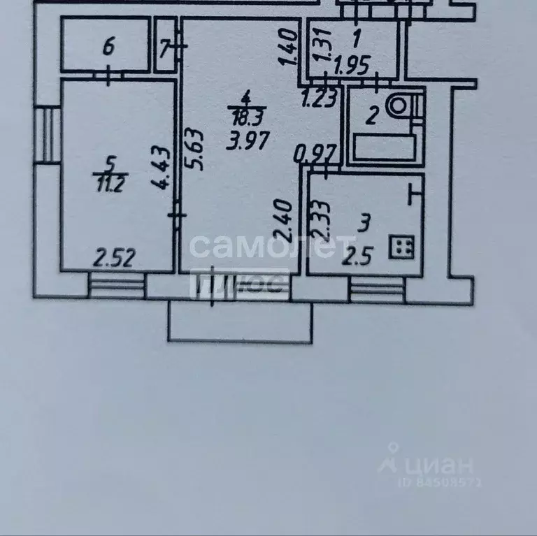 2-к кв. Калужская область, Калуга пер. 1-й Пестеля, 37 (43.1 м) - Фото 2