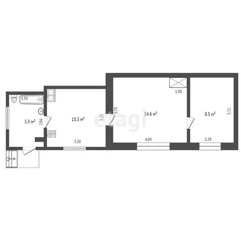 2-комнатная квартира: Прохладный, улица Шаумяна, 6 (38.9 м) - Фото 1