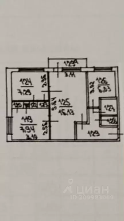 3-к кв. Белгородская область, Белгород Садовая ул., 69а (47.0 м) - Фото 0