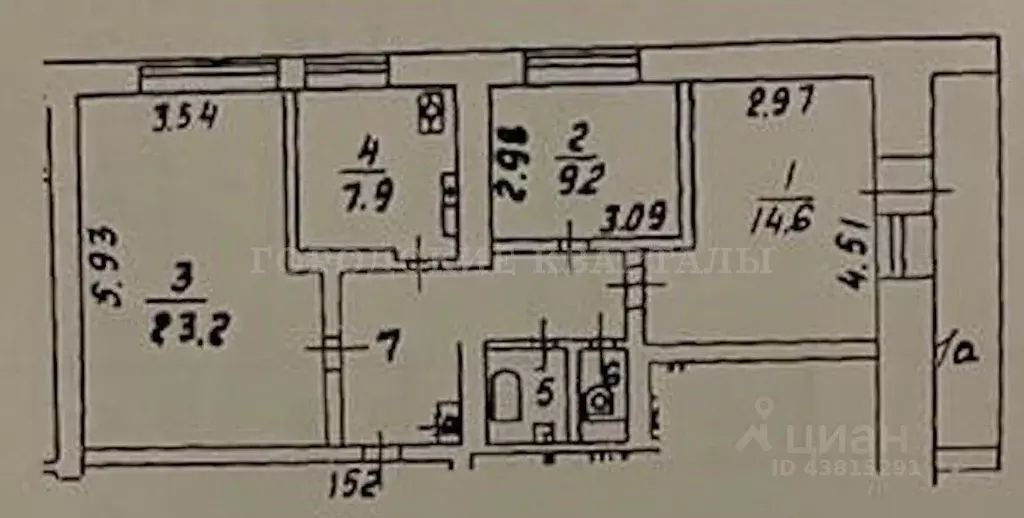 3-к кв. Москва Онежская ул., 18К3 (67.4 м) - Фото 2