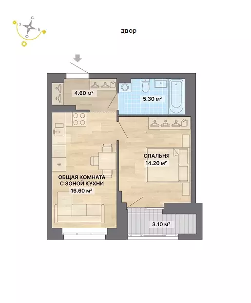 Продаётся 1-к квартира, 40.7 м - Фото 0
