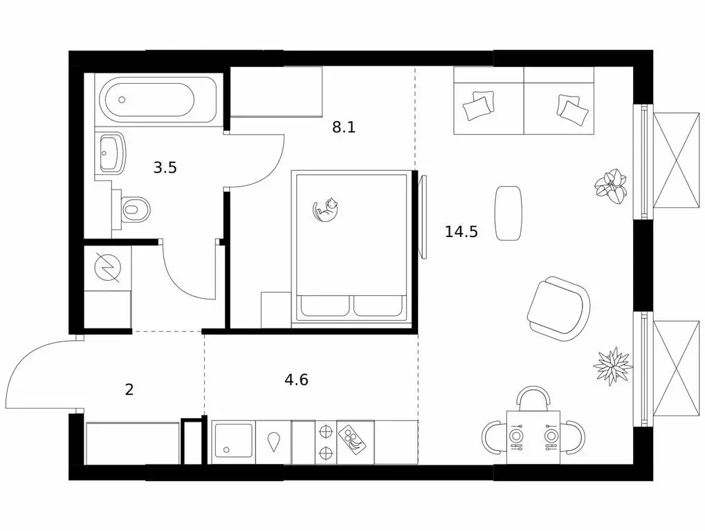 1-комнатная квартира: Зеленоград, Георгиевский проспект, 27к1 (35.1 м) - Фото 1