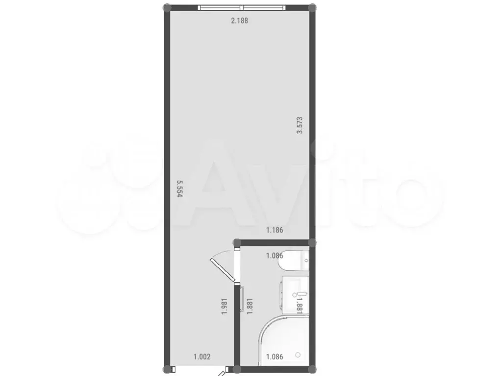 Квартира-студия, 12,1 м, 1/5 эт. - Фото 0