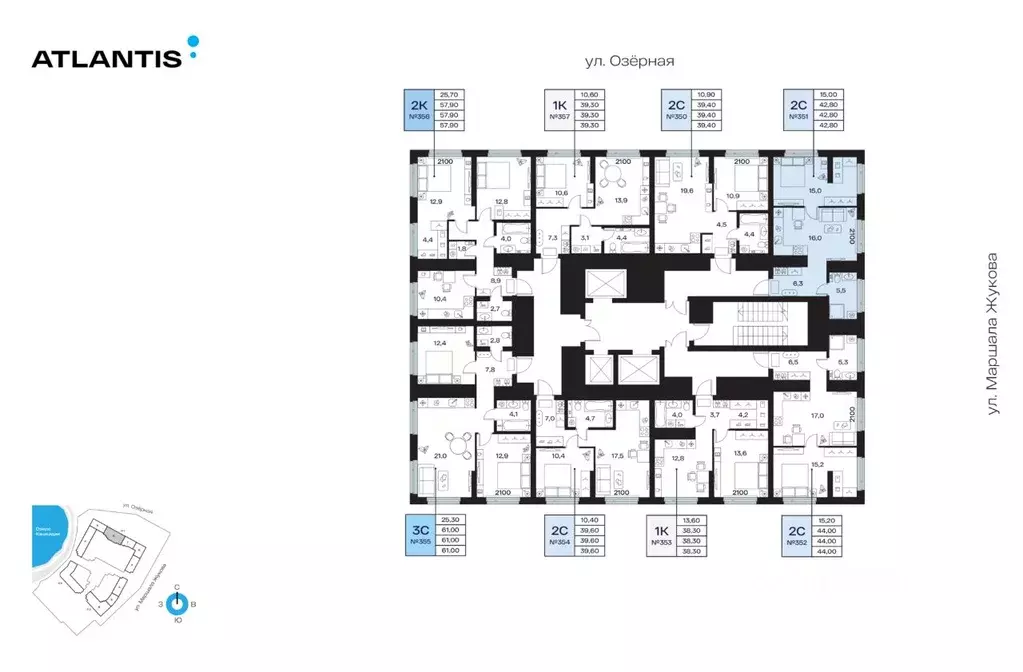 2-к кв. Башкортостан, Уфа Сипайлово жилрайон, Атлантис жилой комплекс ... - Фото 1