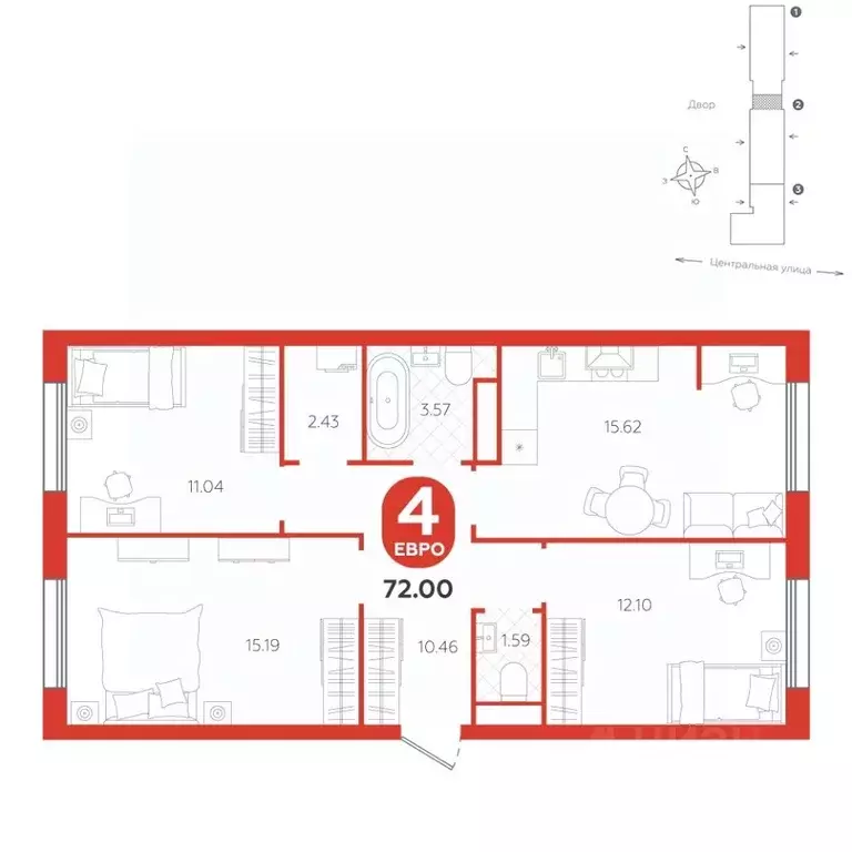 4-к кв. Тюменская область, Тюменский муниципальный округ, с. Горьковка ... - Фото 0