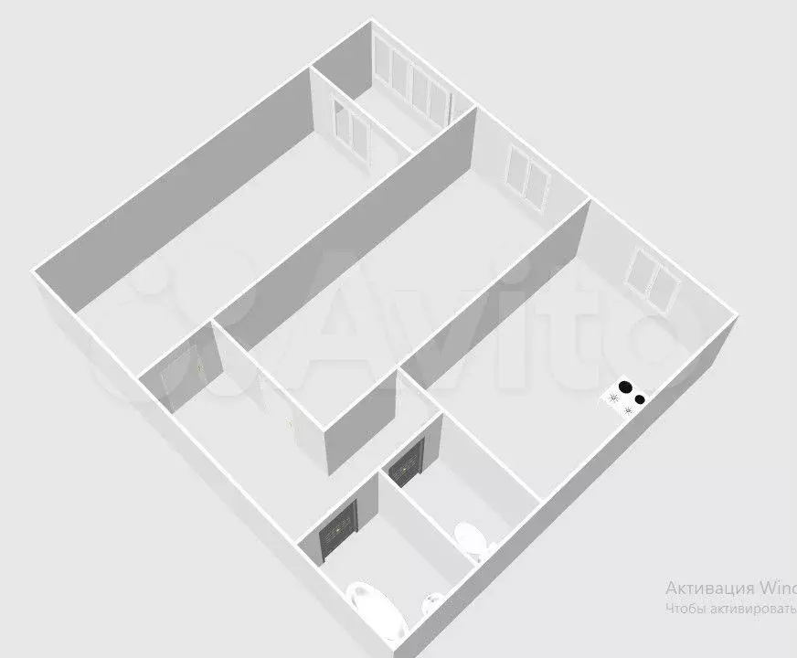 2-к. квартира, 45 м, 1/9 эт. - Фото 1