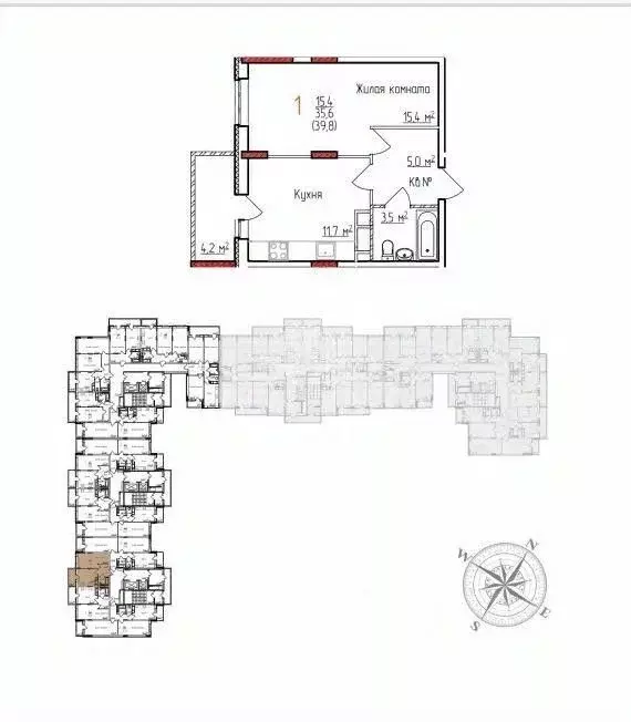 1-к кв. Владимирская область, Владимир Добросельская ул., 180 (40.0 м) - Фото 1