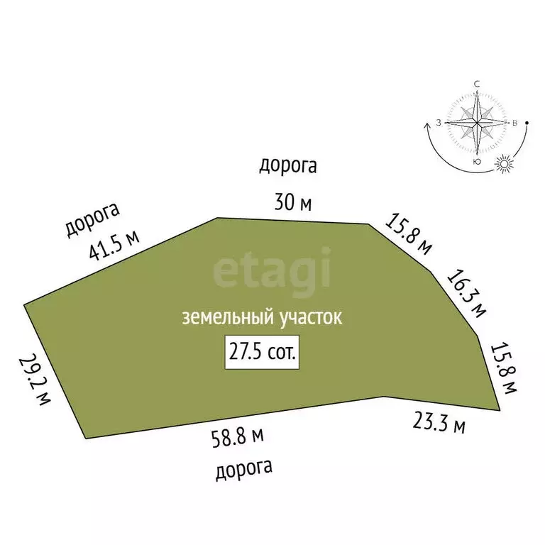 Участок в село Сабаево, улица Крупской (28 м) - Фото 1