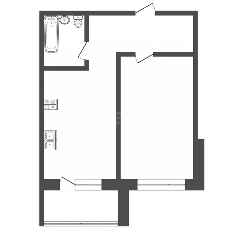 1-к кв. Владимирская область, Ковров Лиственная ул., 80 (35.6 м) - Фото 2