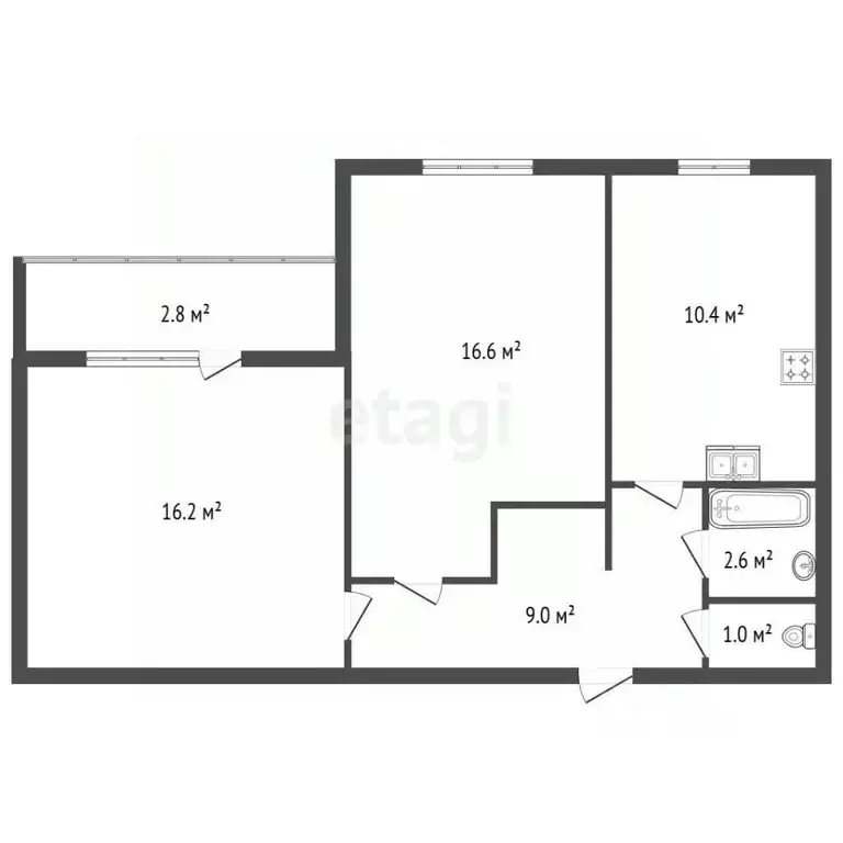 2-к кв. Санкт-Петербург Земский пер., 9 (55.8 м) - Фото 1