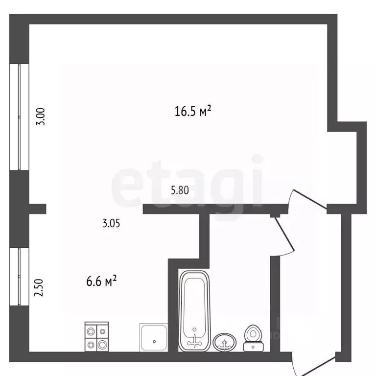 1-к кв. Калужская область, Калуга Ольговская ул., 12 (31.0 м) - Фото 0