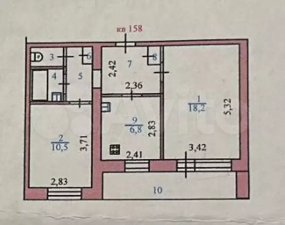 2-к. квартира, 49 м, 3/9 эт. - Фото 0